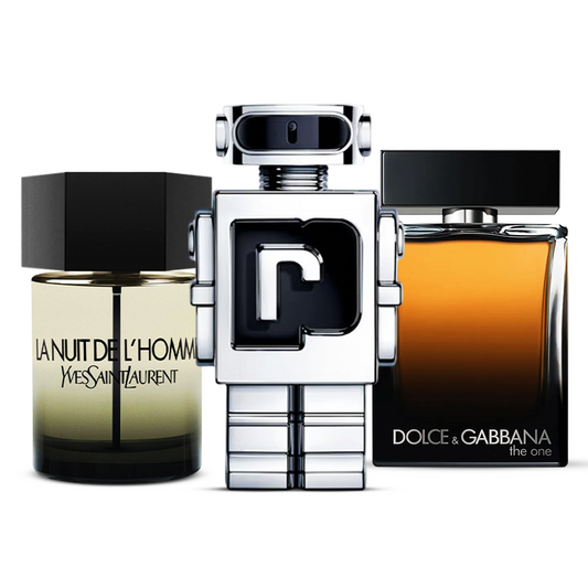 3 Perfume Set: YSL La Nuit de L'Homme, Paco Rabanne Phantom & Dolce & Gabbana The One