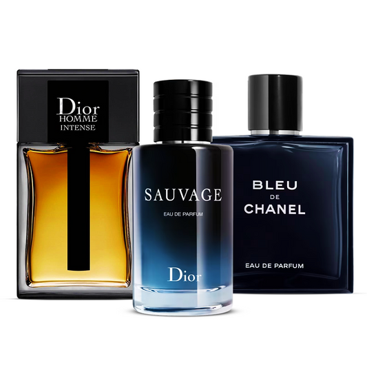 3 Perfume Set: Dior Sauvage, Bleu de Chanel & Dior Homme Intense 3 × 100ml